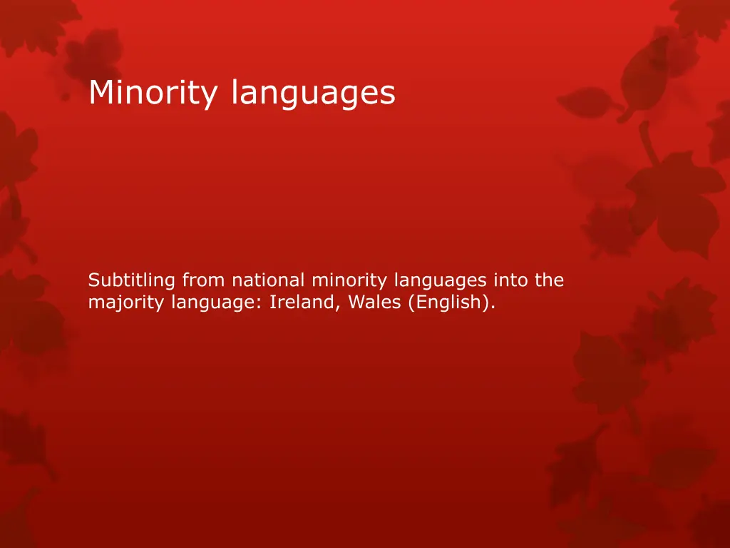 minority languages