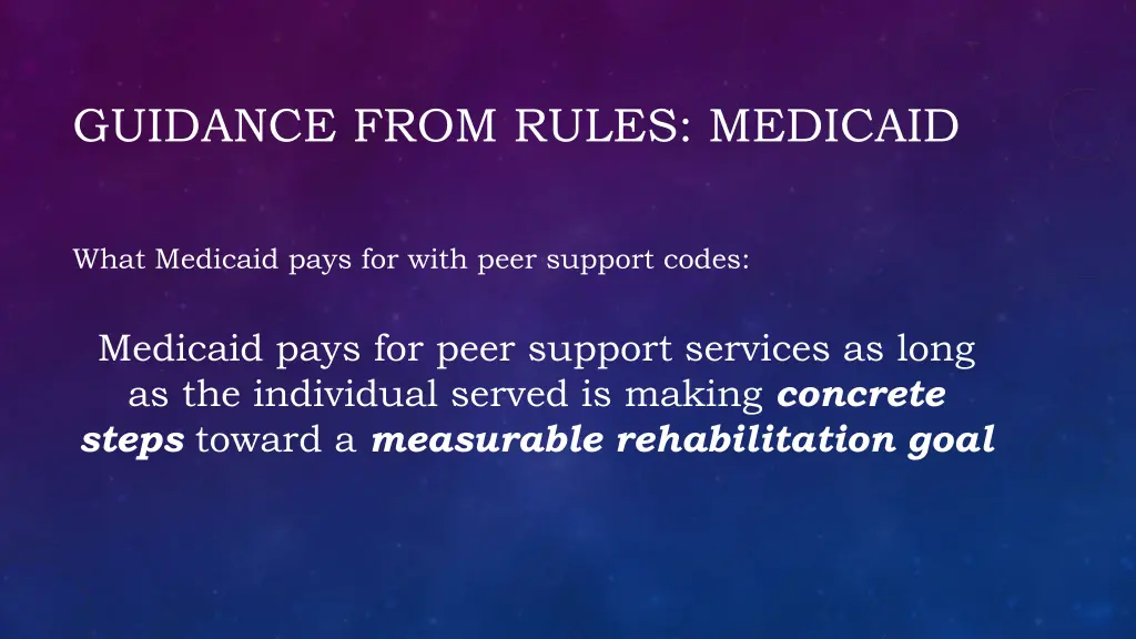 guidance from rules medicaid