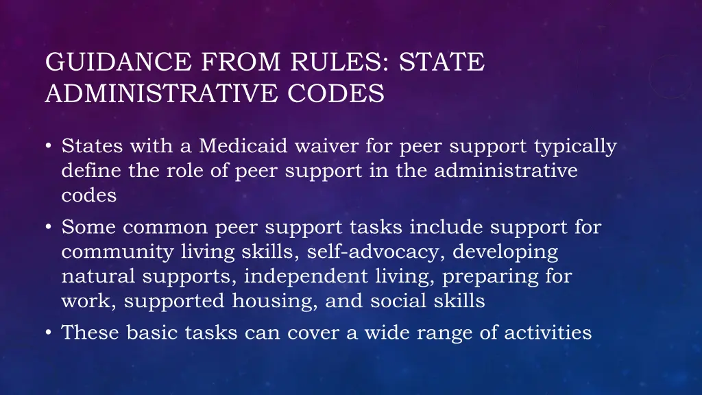 guidance from rules state administrative codes