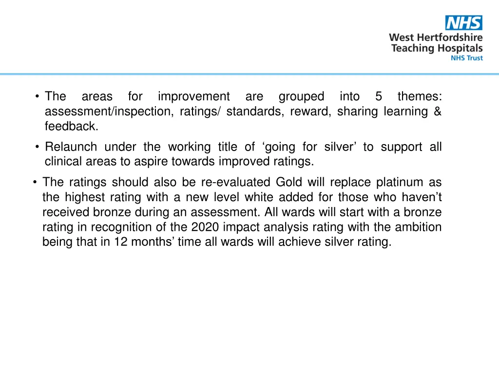 the assessment inspection ratings standards