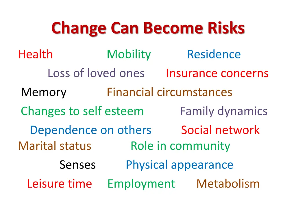 change can become risks