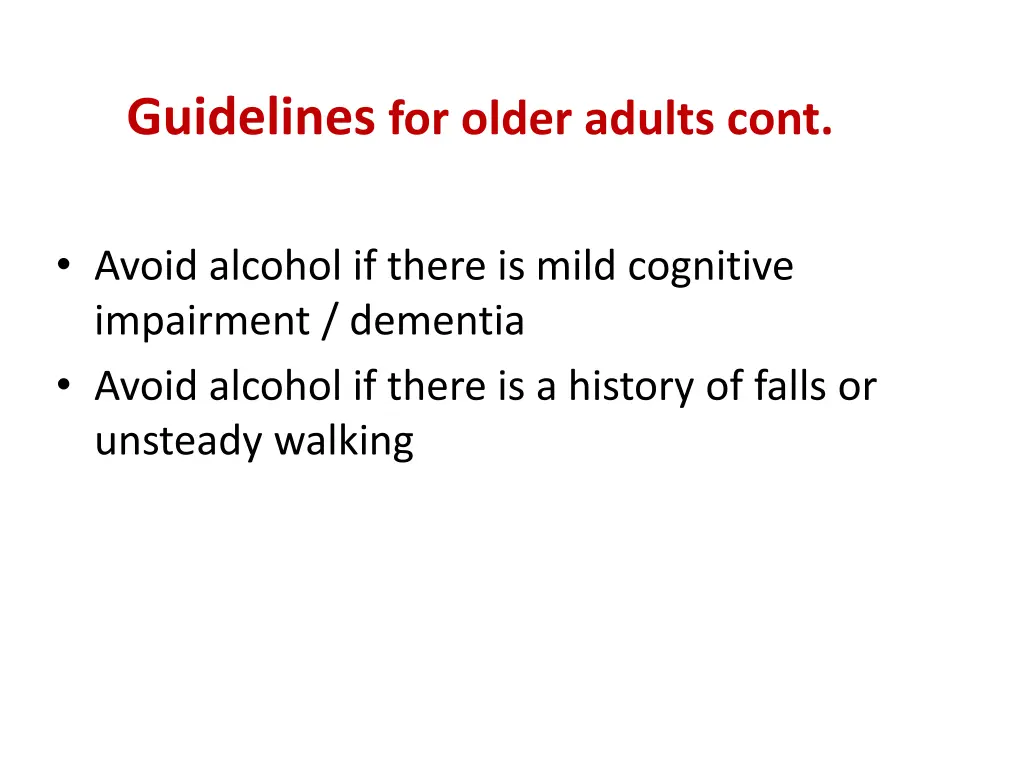 guidelines for older adults cont