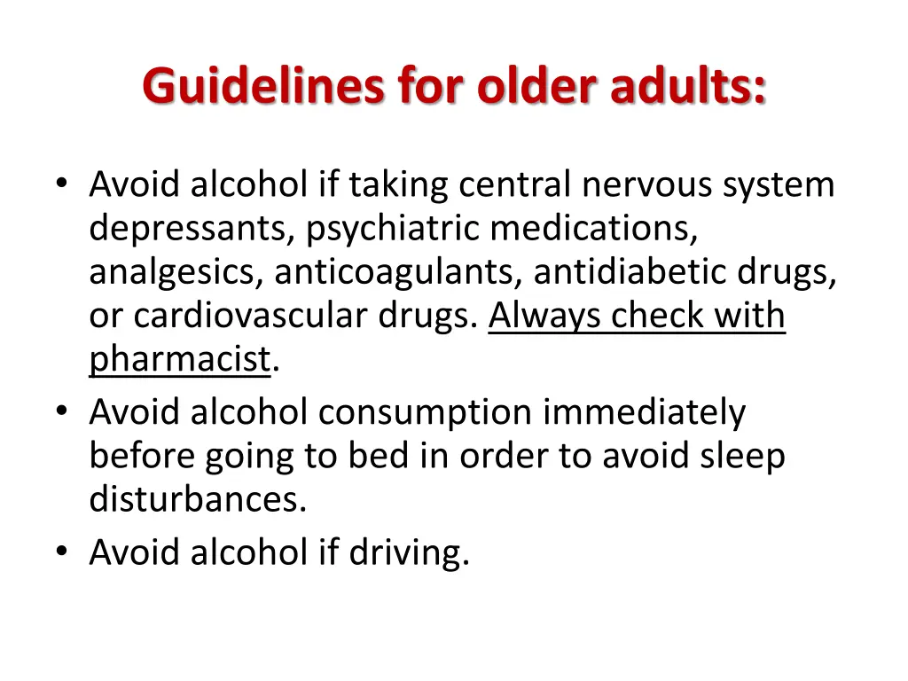 guidelines for older adults