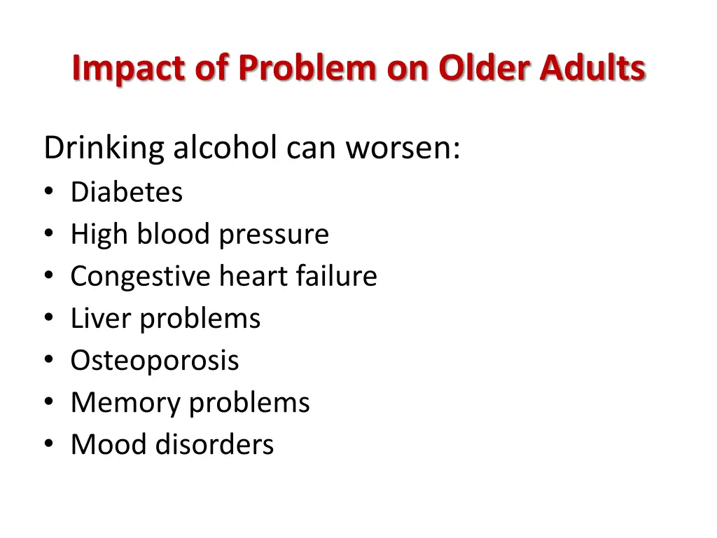 impact of problem on older adults 1