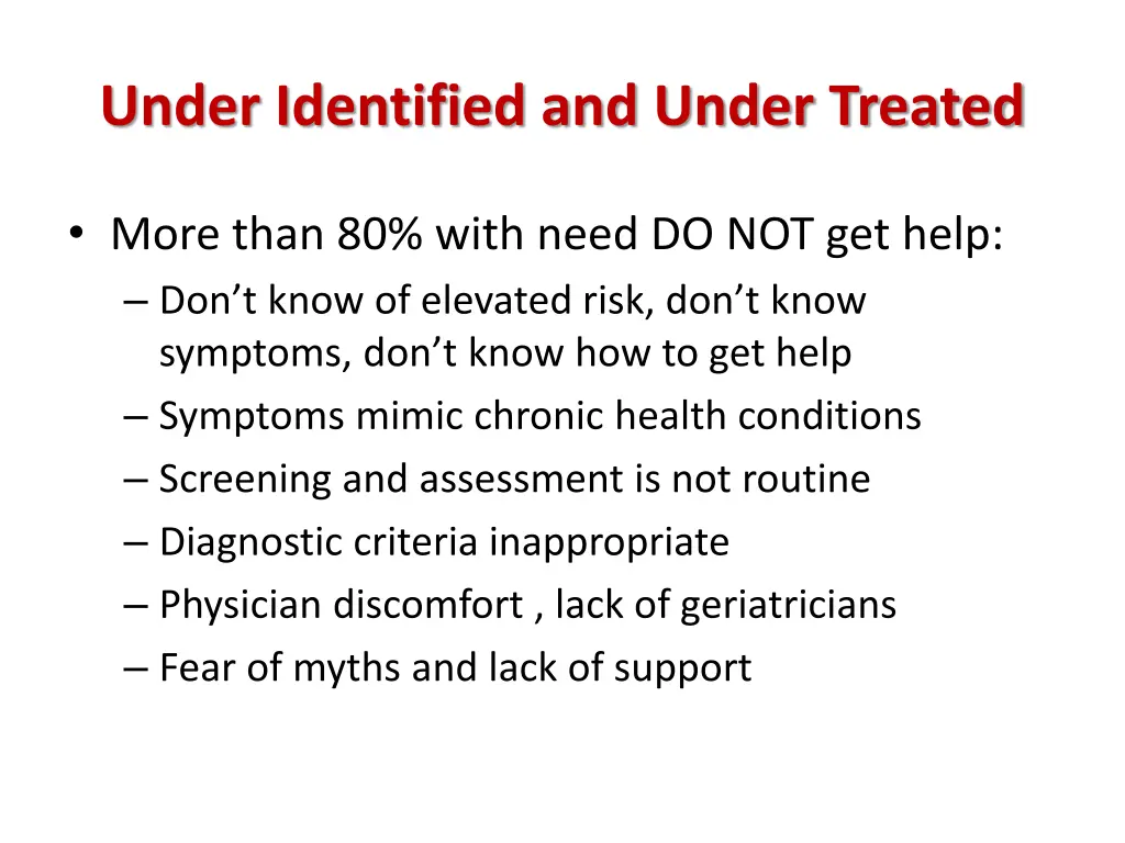 under identified and under treated