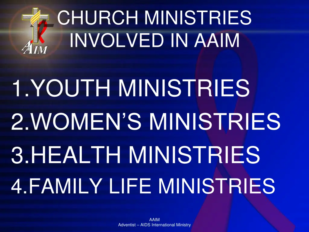 church ministries involved in aaim