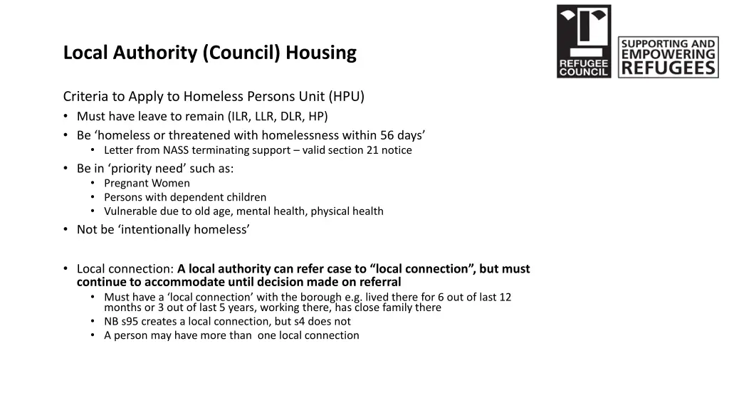 local authority council housing