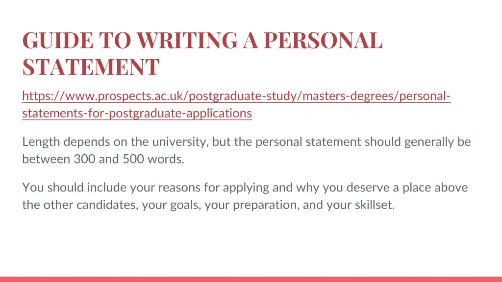 guide to writing a personal statement