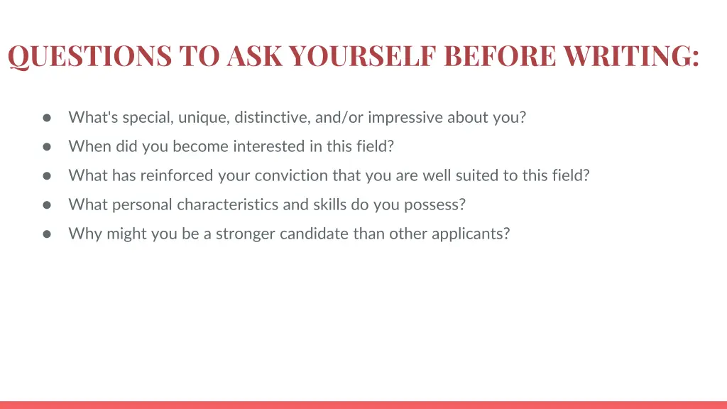 questions to ask yourself before writing