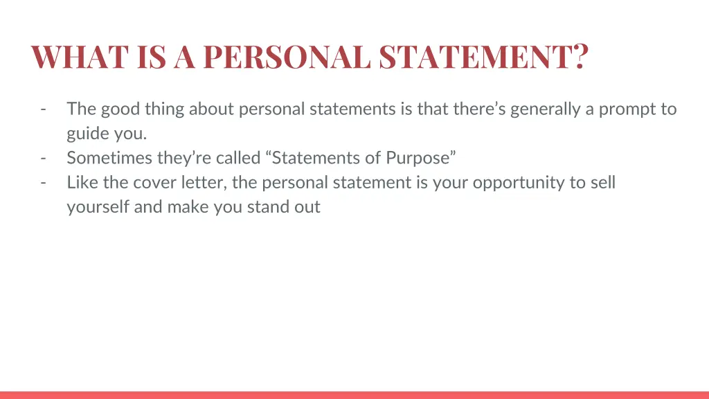 what is a personal statement