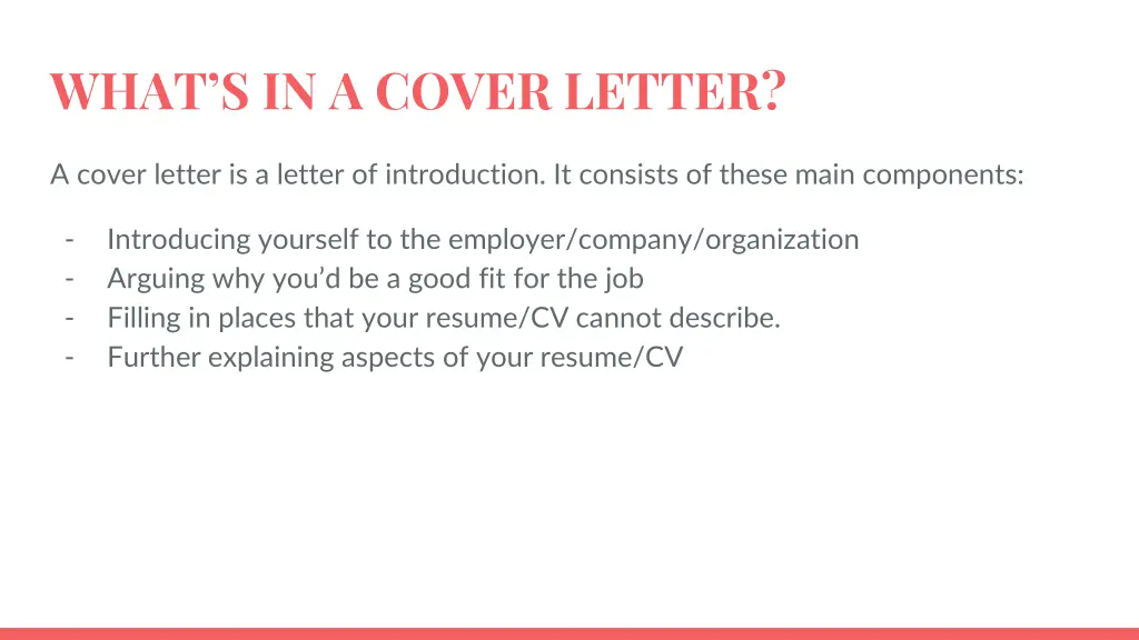 what s in a cover letter