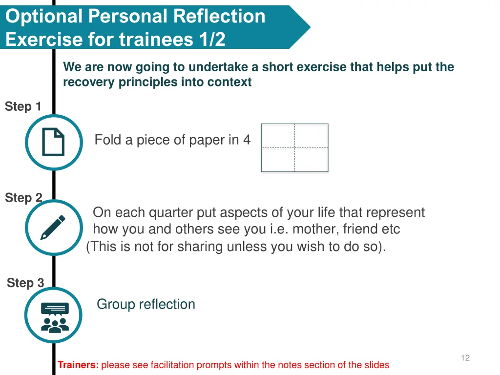 optional personal reflection exercise