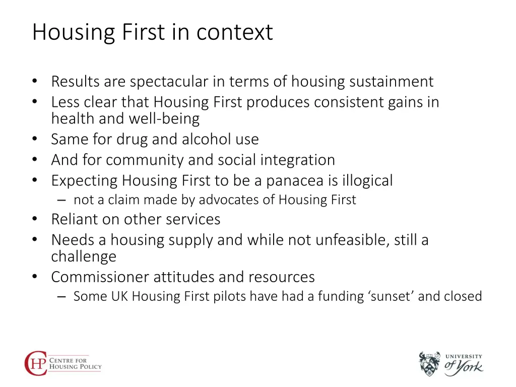 housing first in context