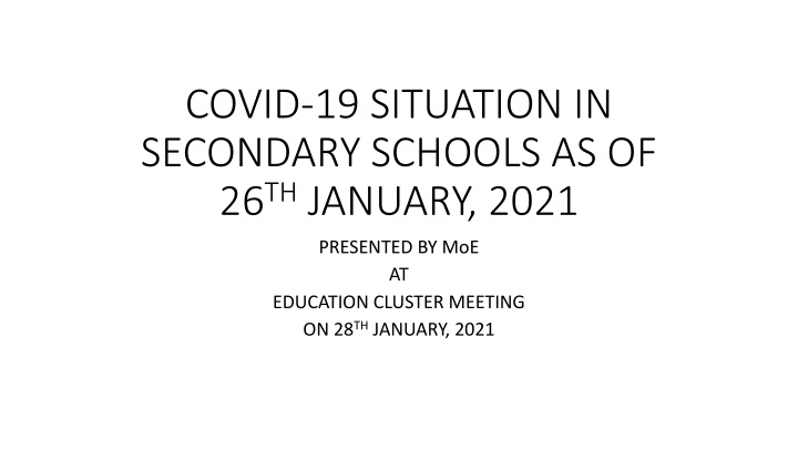 covid 19 situation in secondary schools