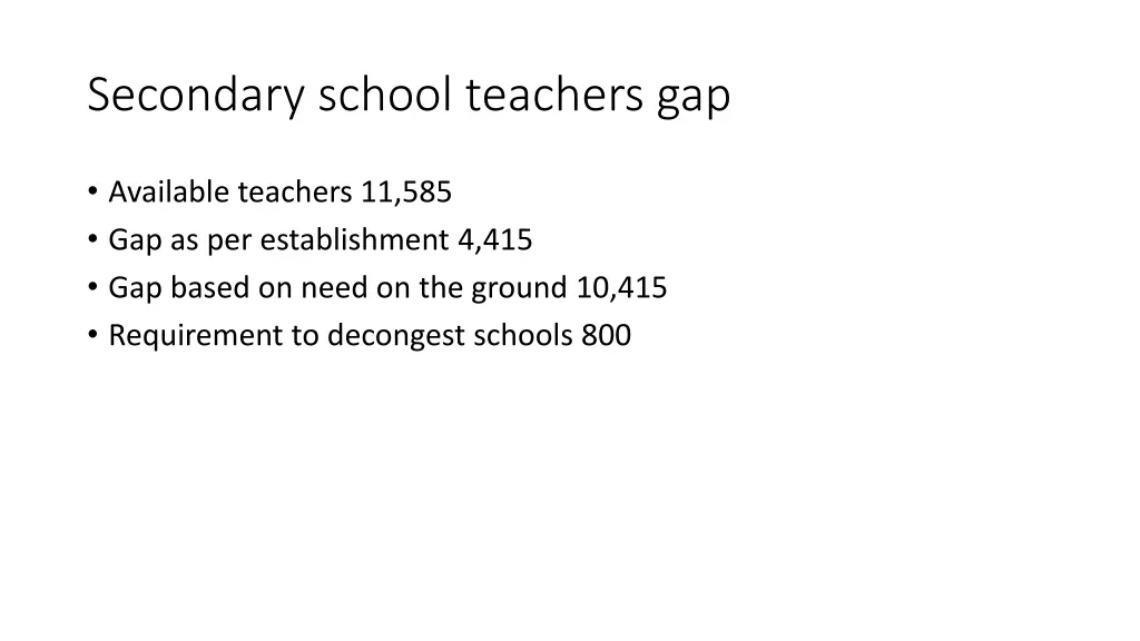 secondary school teachers gap