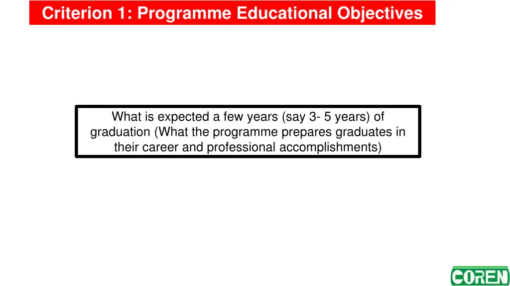 criterion 1 programme educational objectives