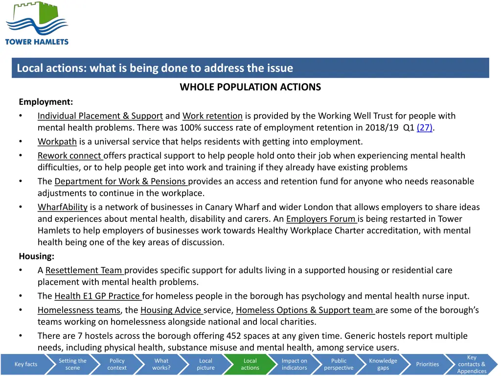 local actions what is being done to address 13