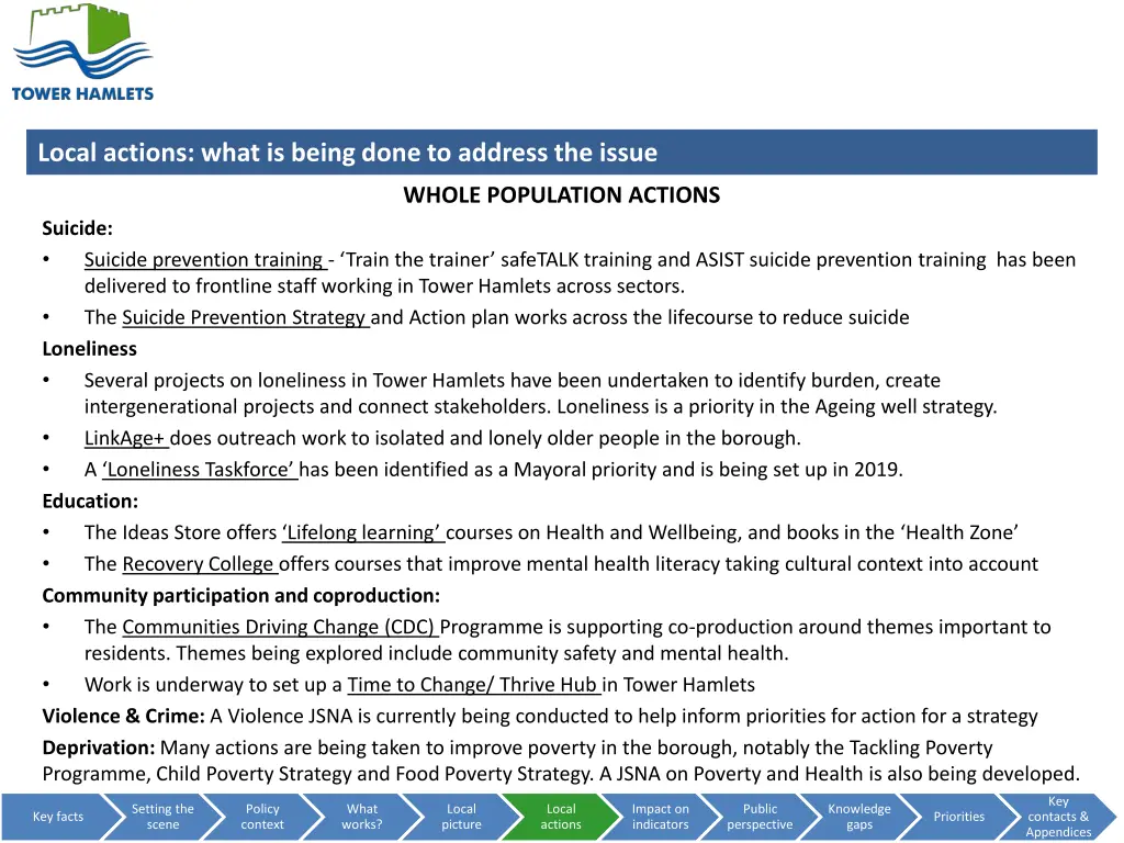 local actions what is being done to address 14