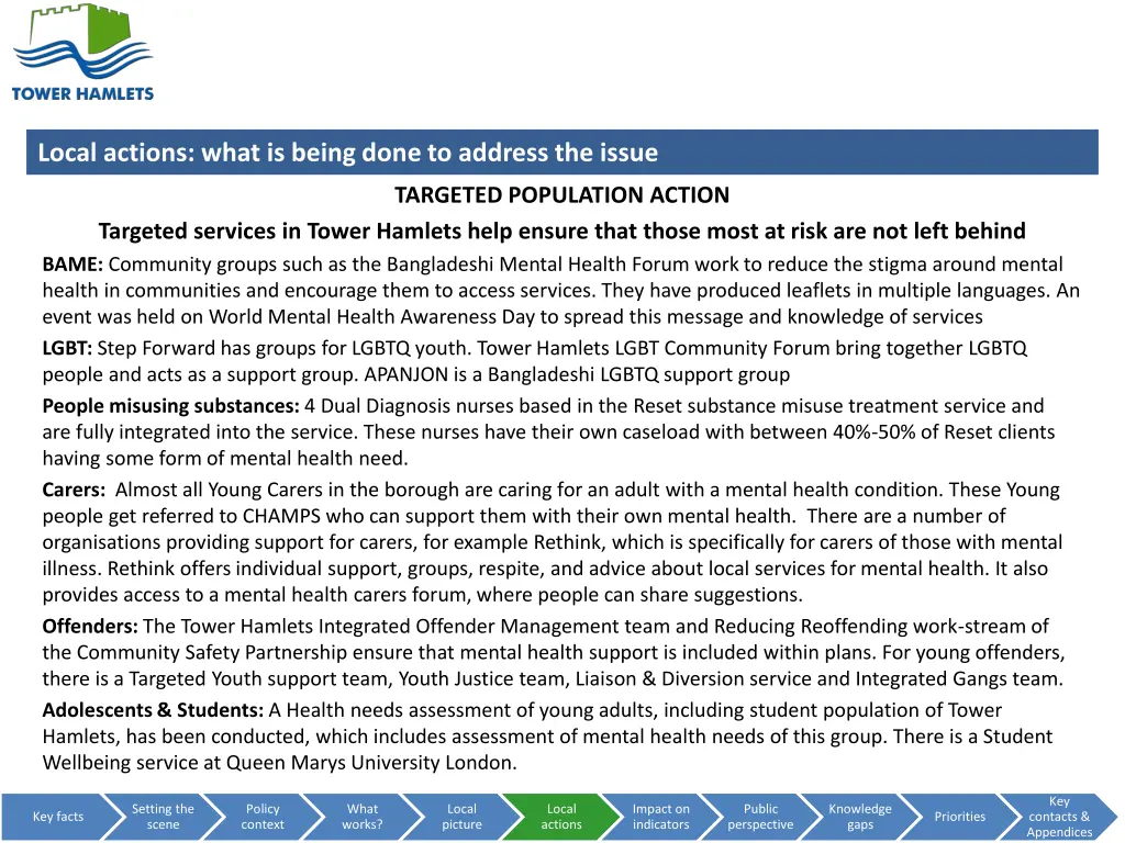 local actions what is being done to address 15