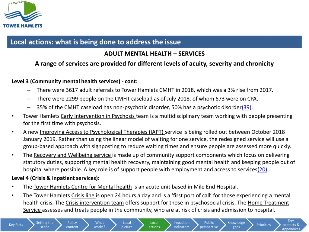 local actions what is being done to address 9