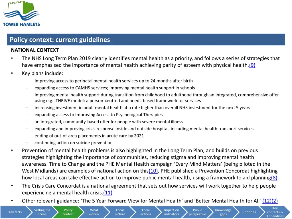 policy context current guidelines