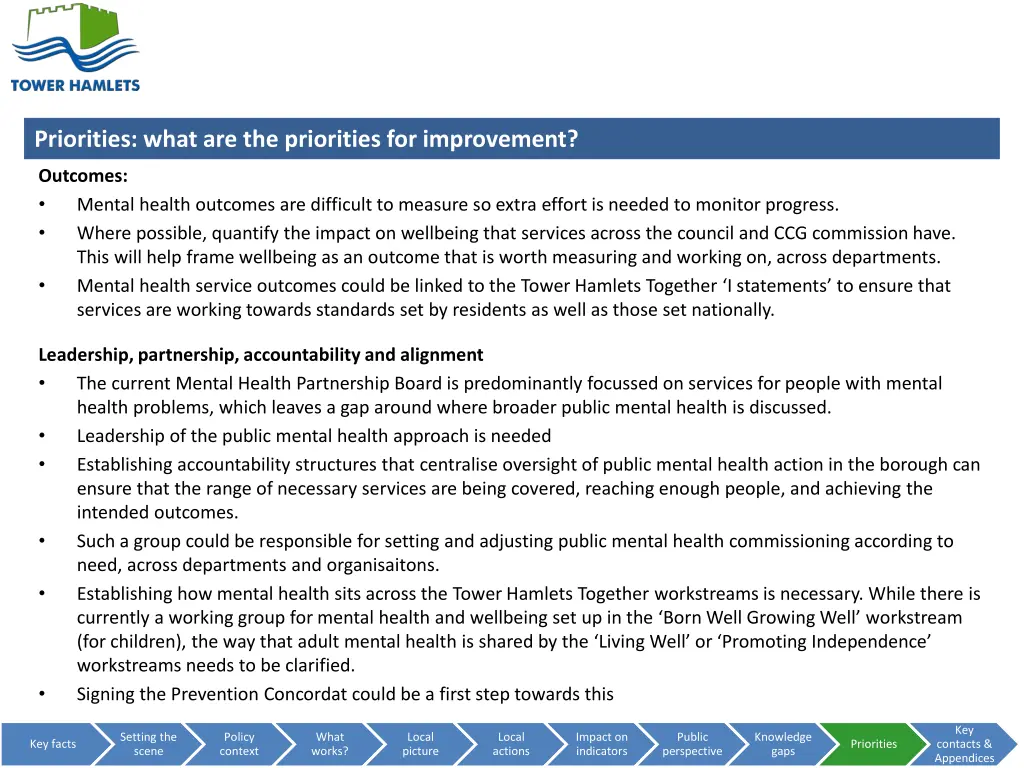 priorities what are the priorities for improvement 2