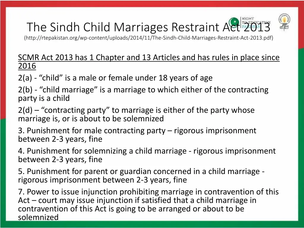 the sindh child marriages restraint act 2013 http