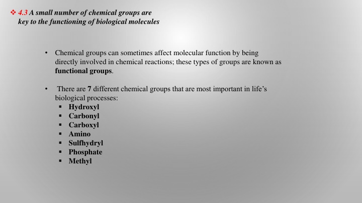 4 3 a small number of chemical groups