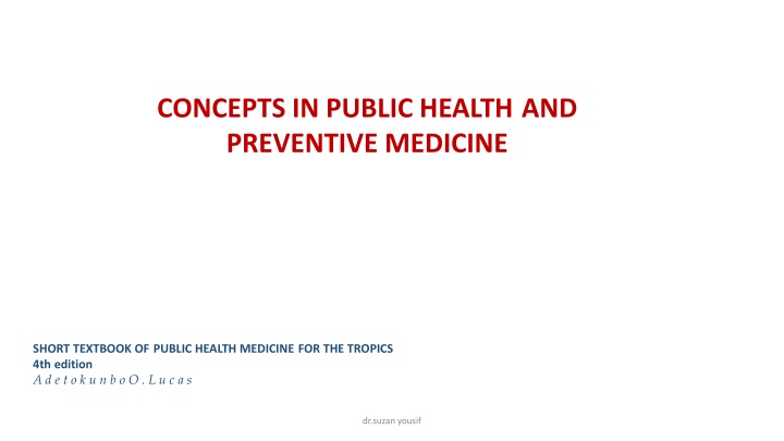 concepts in public health and preventive medicine