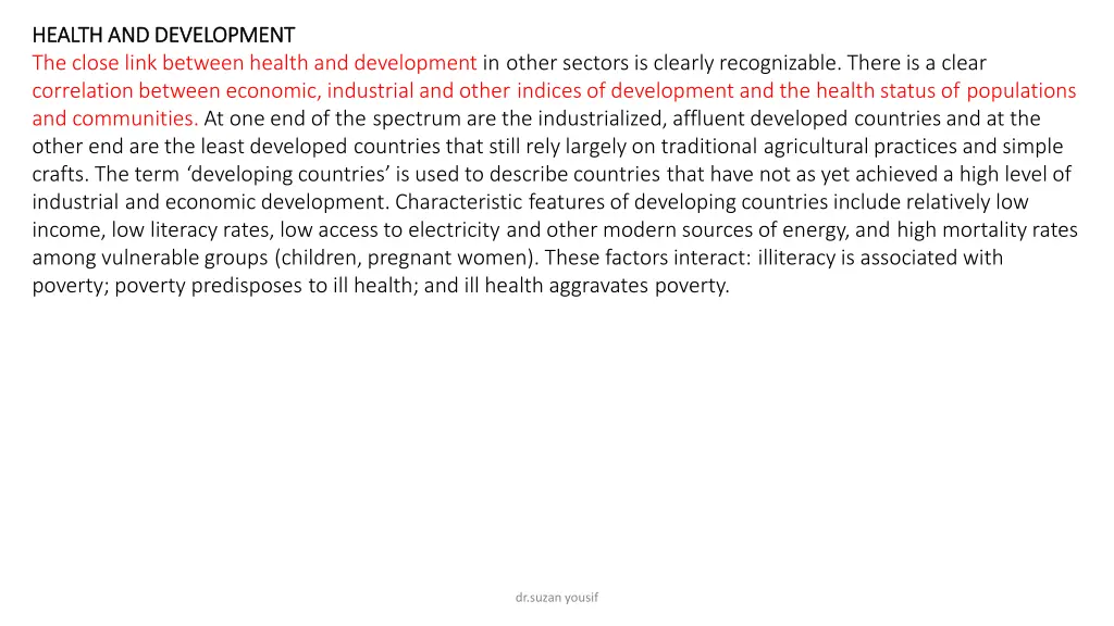 health and development health and development