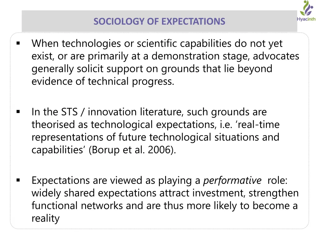 sociology of expectations