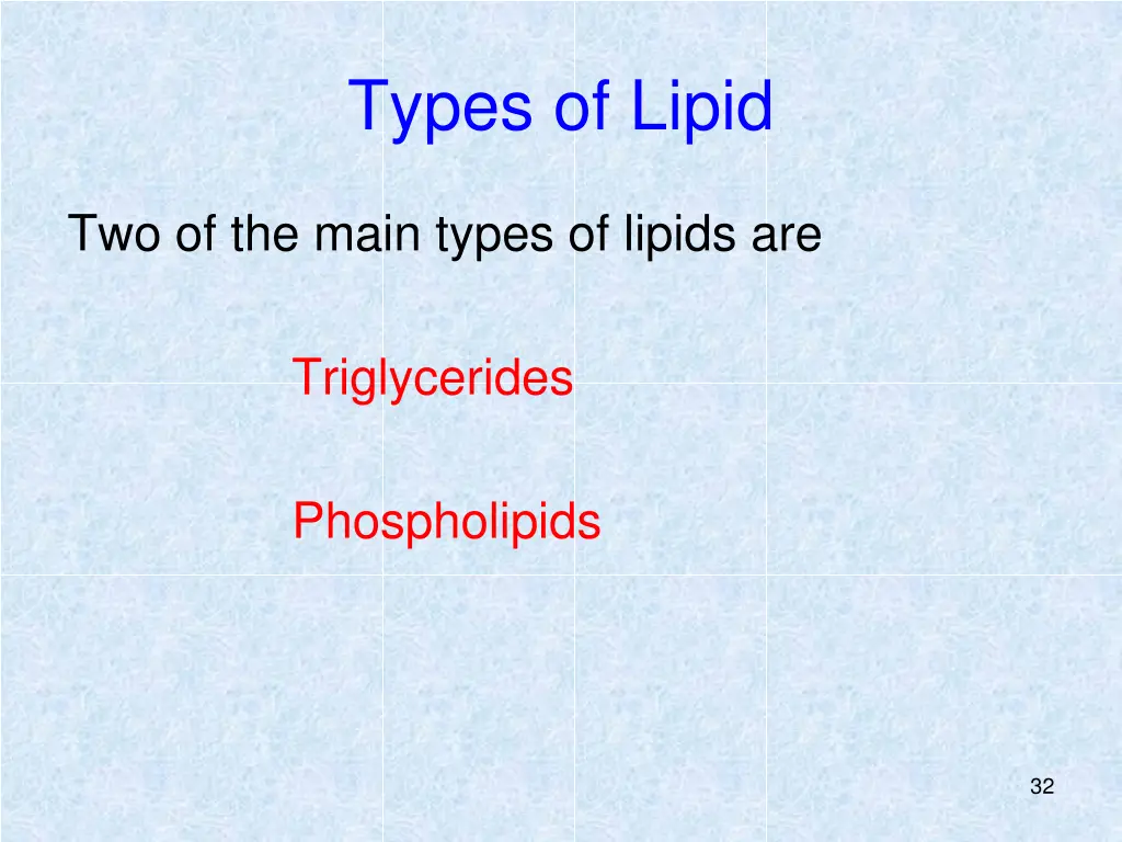 types of lipid