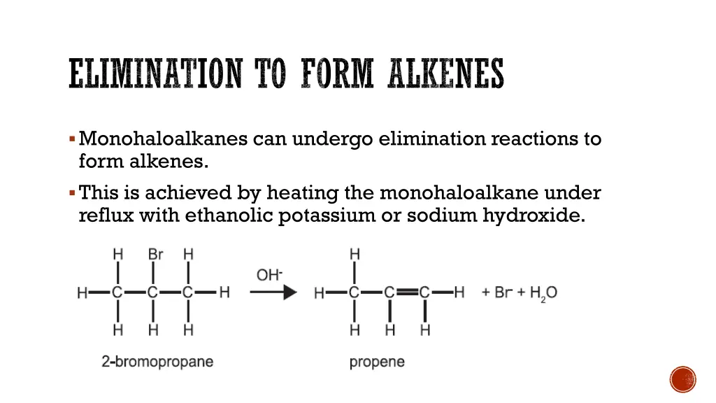 elimination to form alkenes