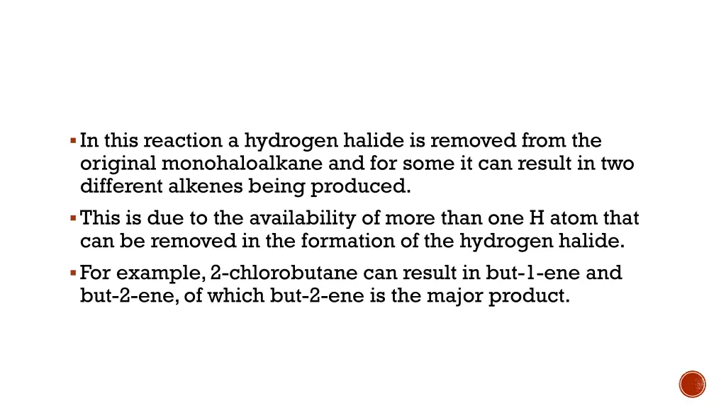 in this reaction a hydrogen halide is removed