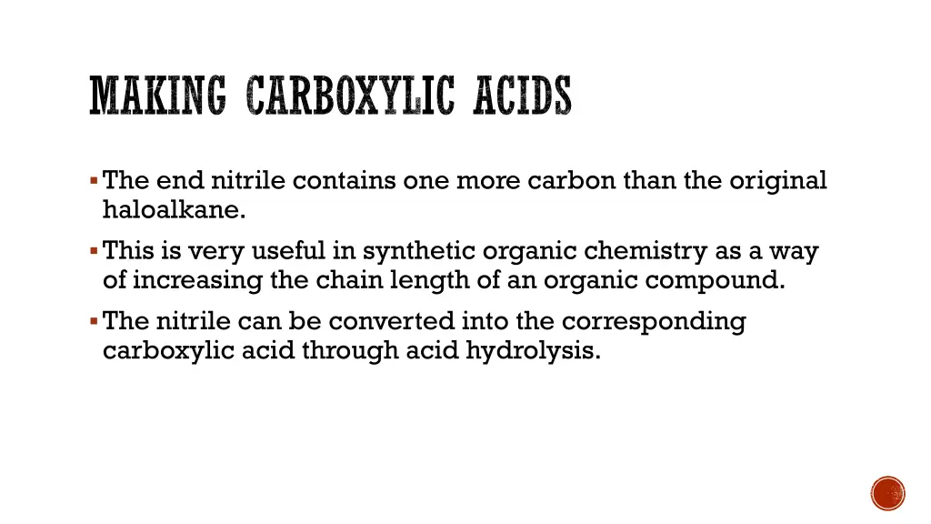 making carboxylic acids