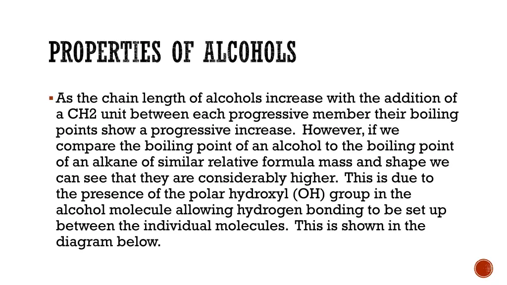 properties of alcohols