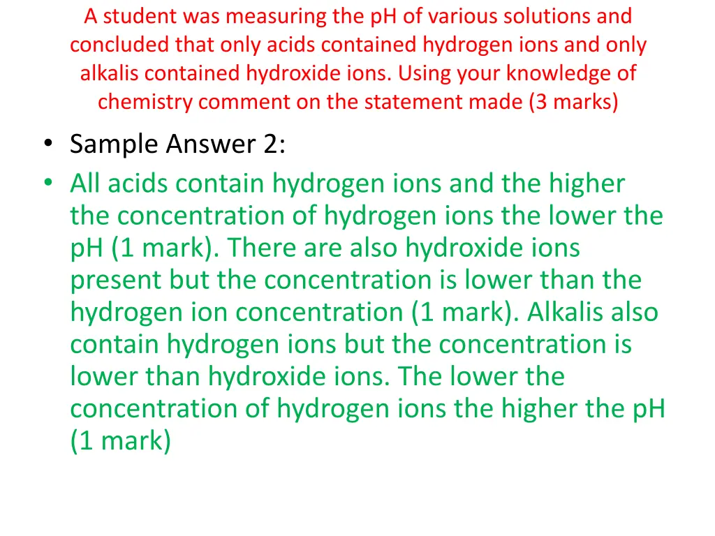 a student was measuring the ph of various 1