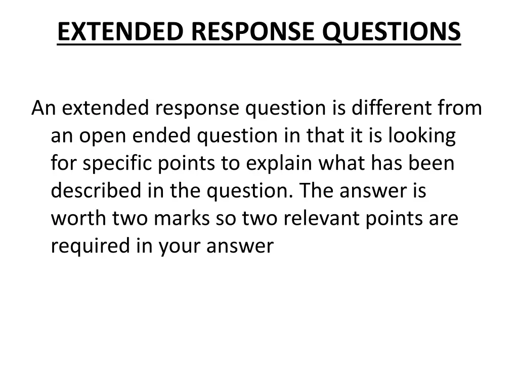 extended response questions