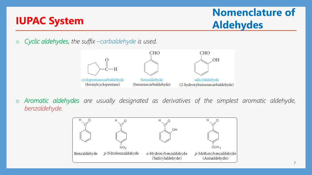 nomenclature of aldehydes 1