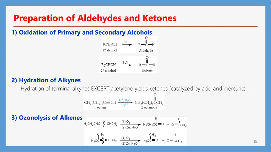 preparation of aldehydes and ketones