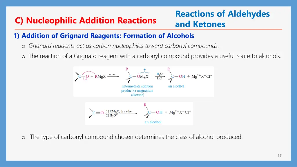 reactions of aldehydes and ketones 2