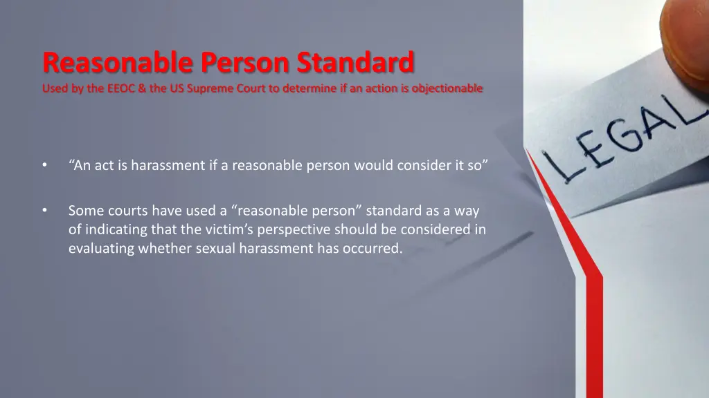 reasonable person standard used by the eeoc