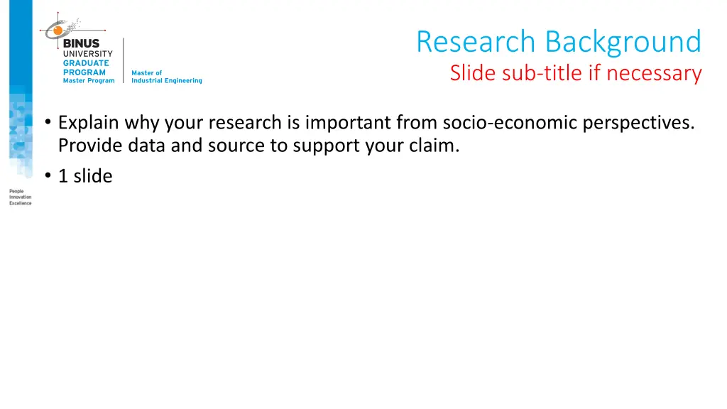 research background slide sub title if necessary