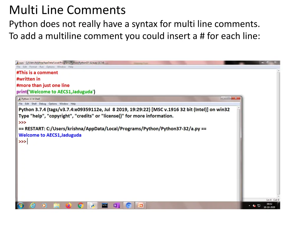 multi line comments python does not really have