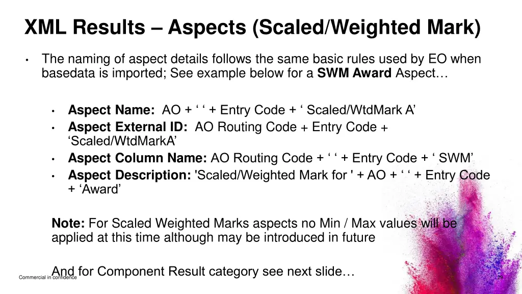 xml results aspects scaled weighted mark