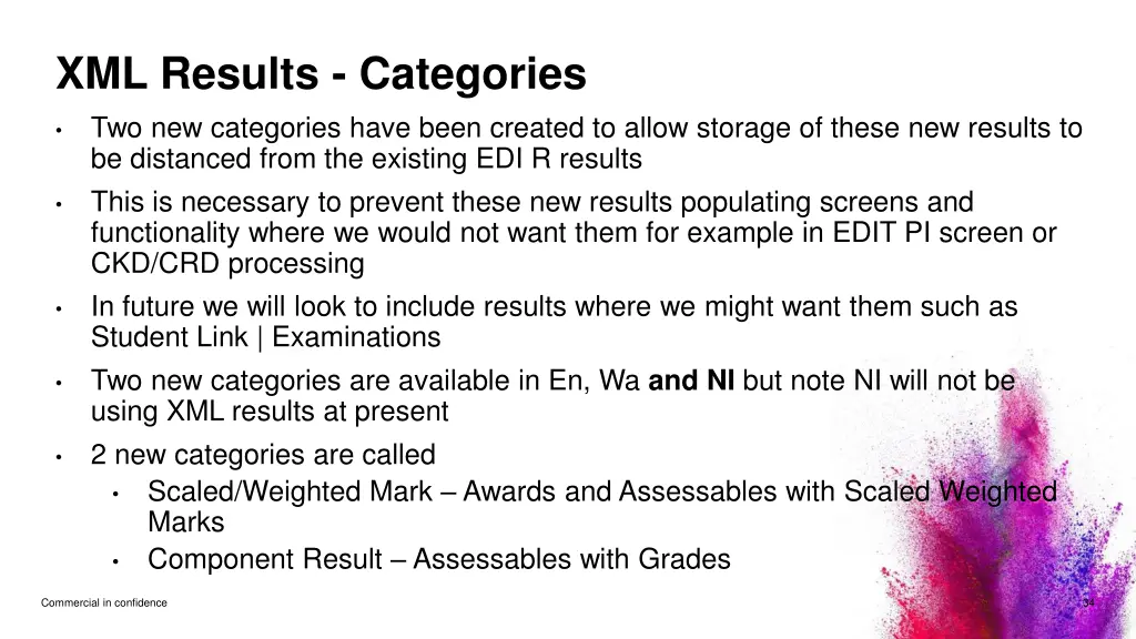 xml results categories