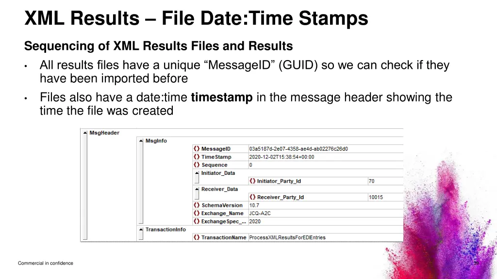 xml results file date time stamps