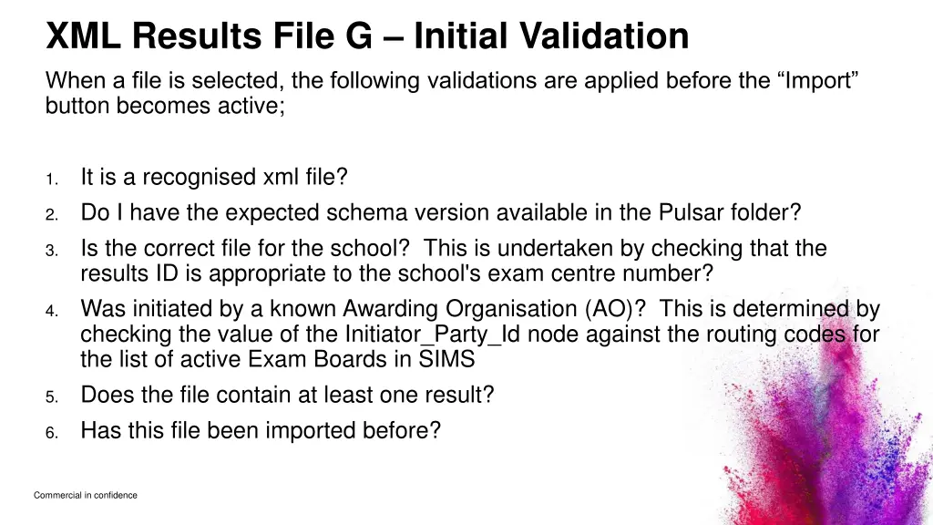 xml results file g initial validation