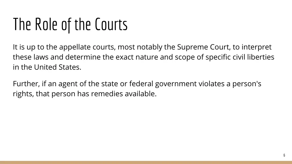 the role of the courts