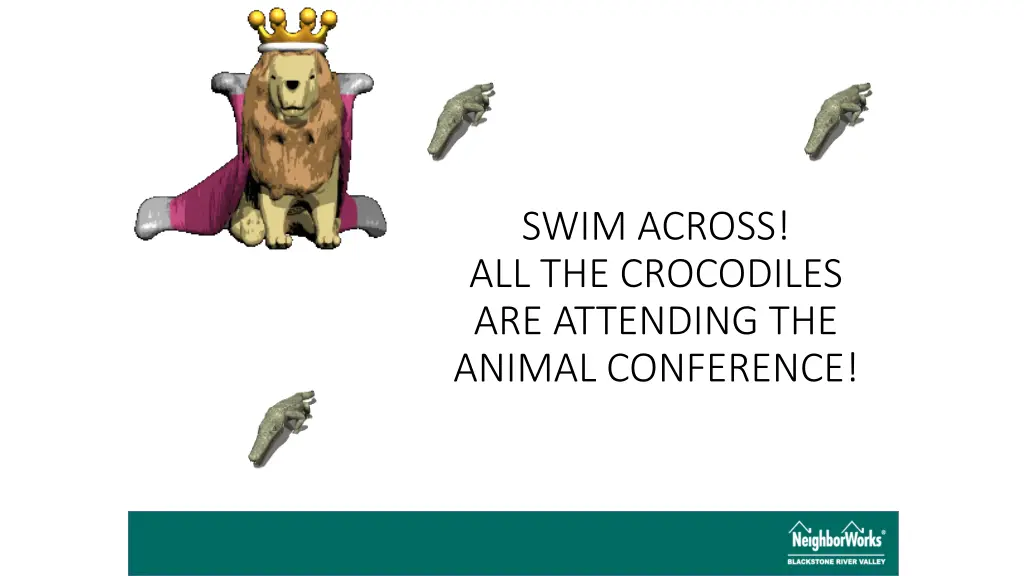 swim across all the crocodiles are attending